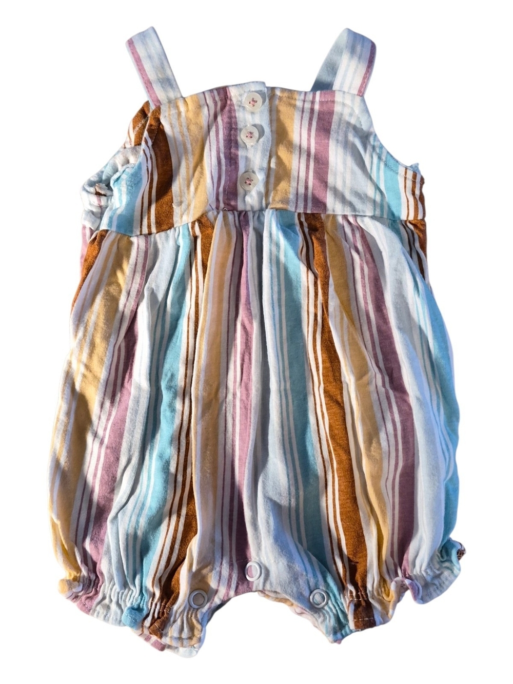 Carter's Pastel Striped Sleeveless Baby Romper 3 Mos